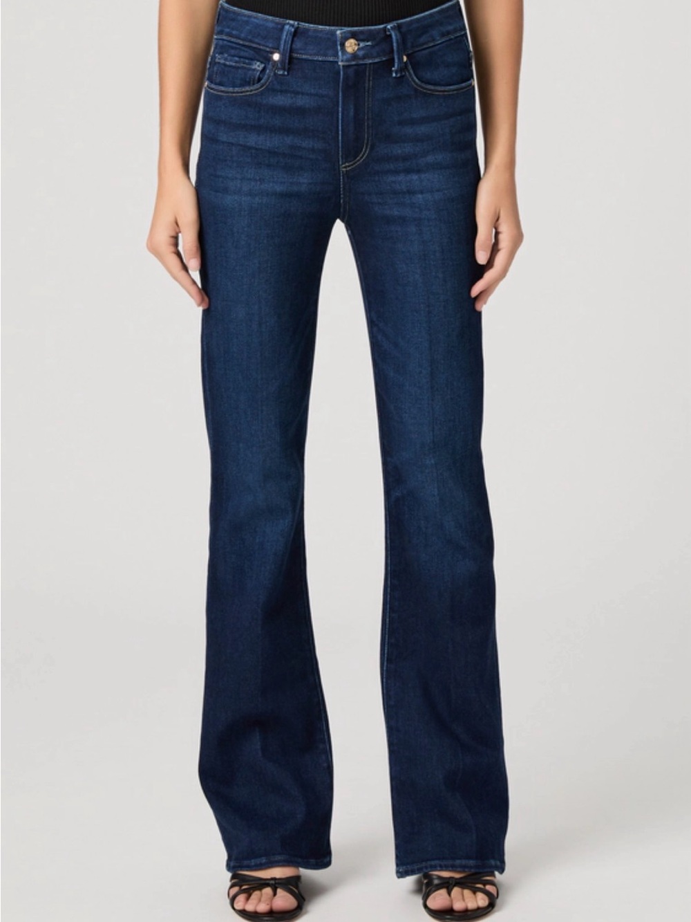 PAIGE High Rise Laurel Canyon Boot Cut Jean in Dark Wash - Picture 4 of 10